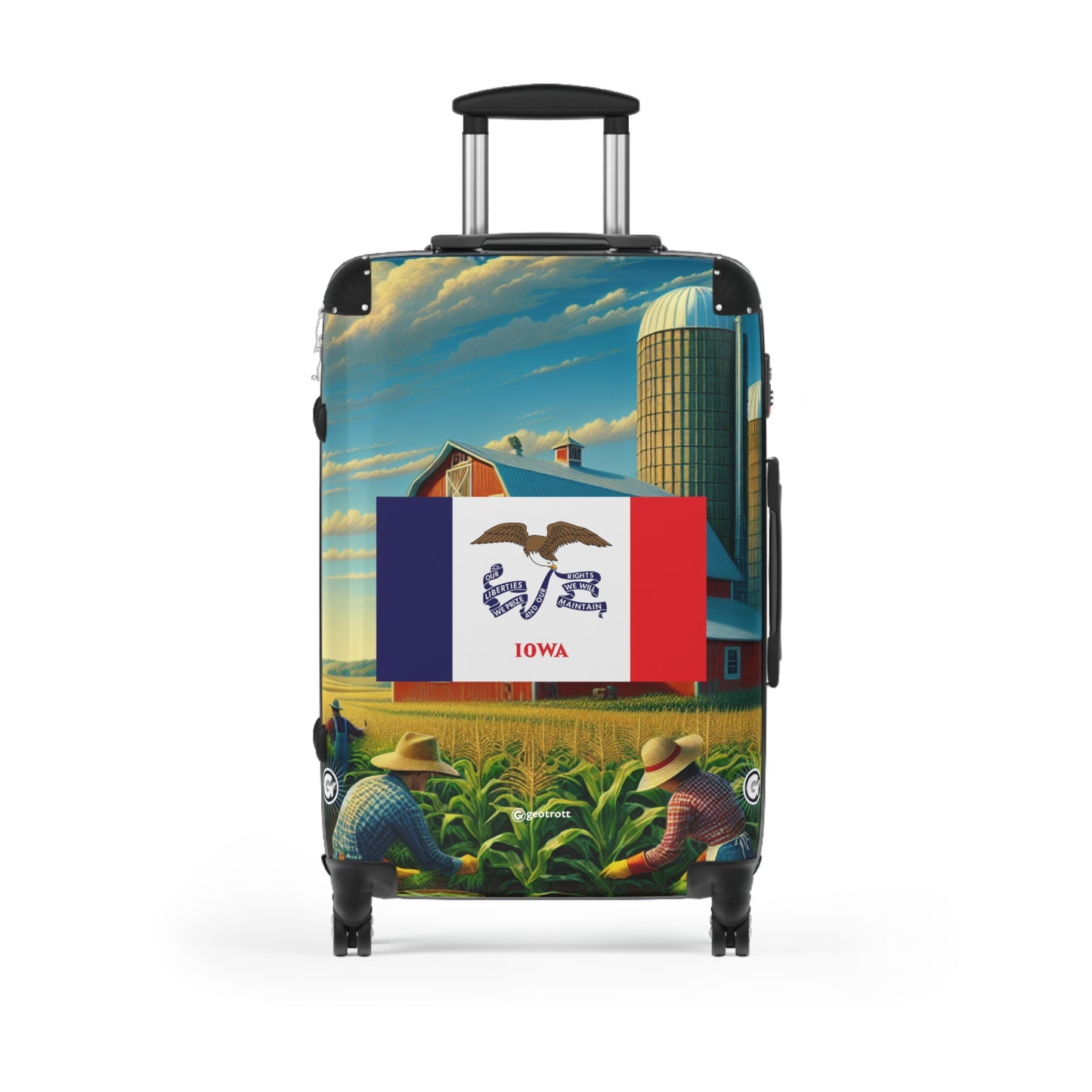Iowa Usa State Flags Luggage Bag Rolling Suitcase Spinner