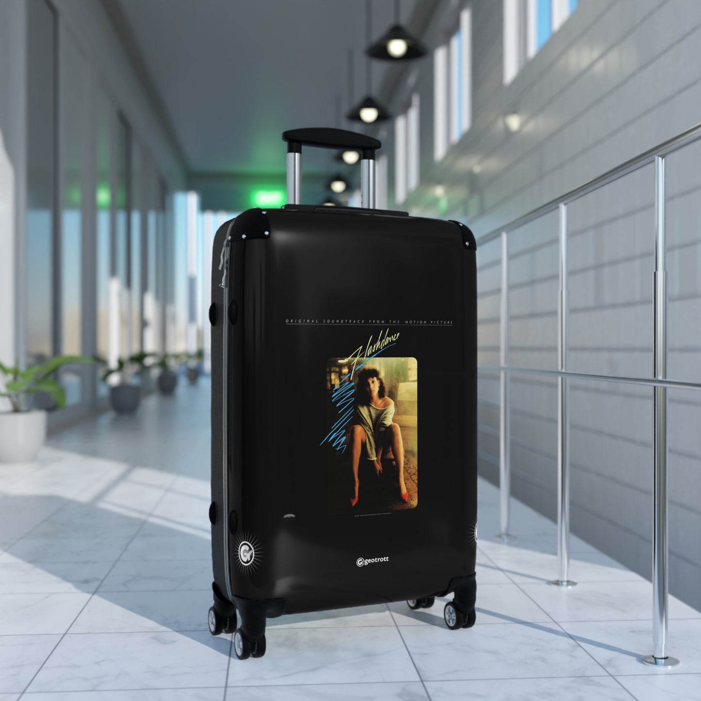 Flashdance Movie Soundtrack Eighties Music Album Luggage Bag Rolling Suitcase Spinner