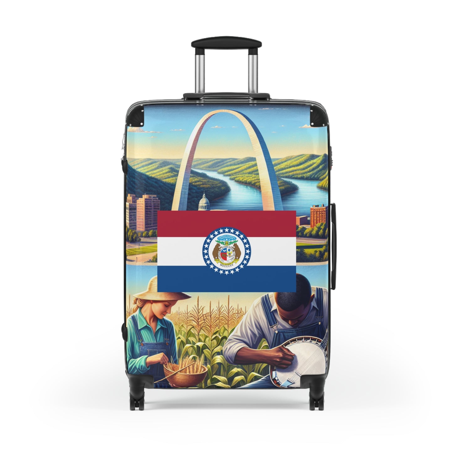 Missouri Usa State Flags Luggage Bag Rolling Suitcase Spinner
