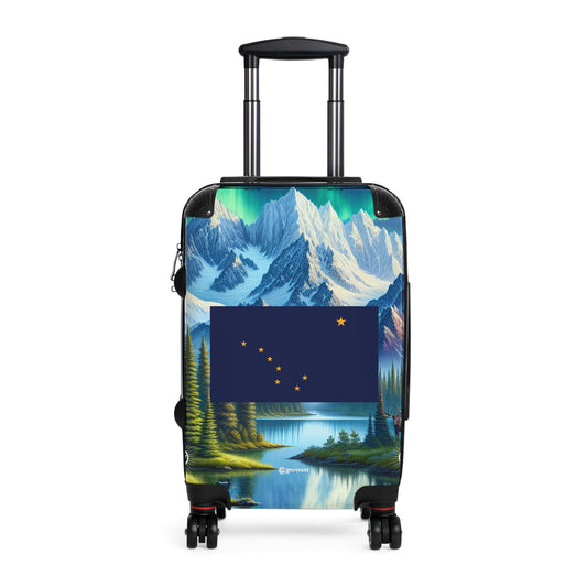 Alaska Usa State Flags Template Luggage Bag Rolling Suitcase Spinner