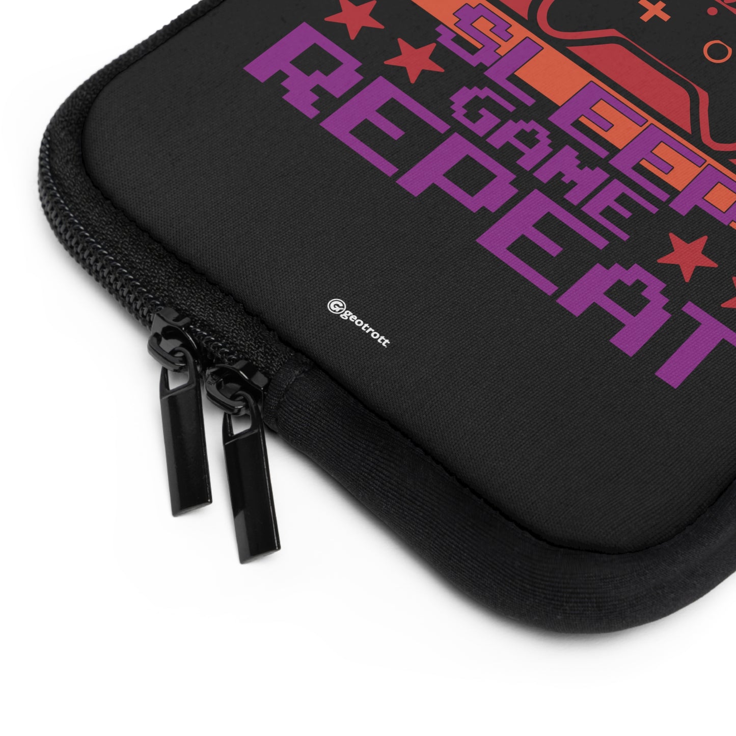 Eat Sleep Game Repeat 4 Gamer Gaming Lightweight Smooth Neoprene Laptop Sleeve