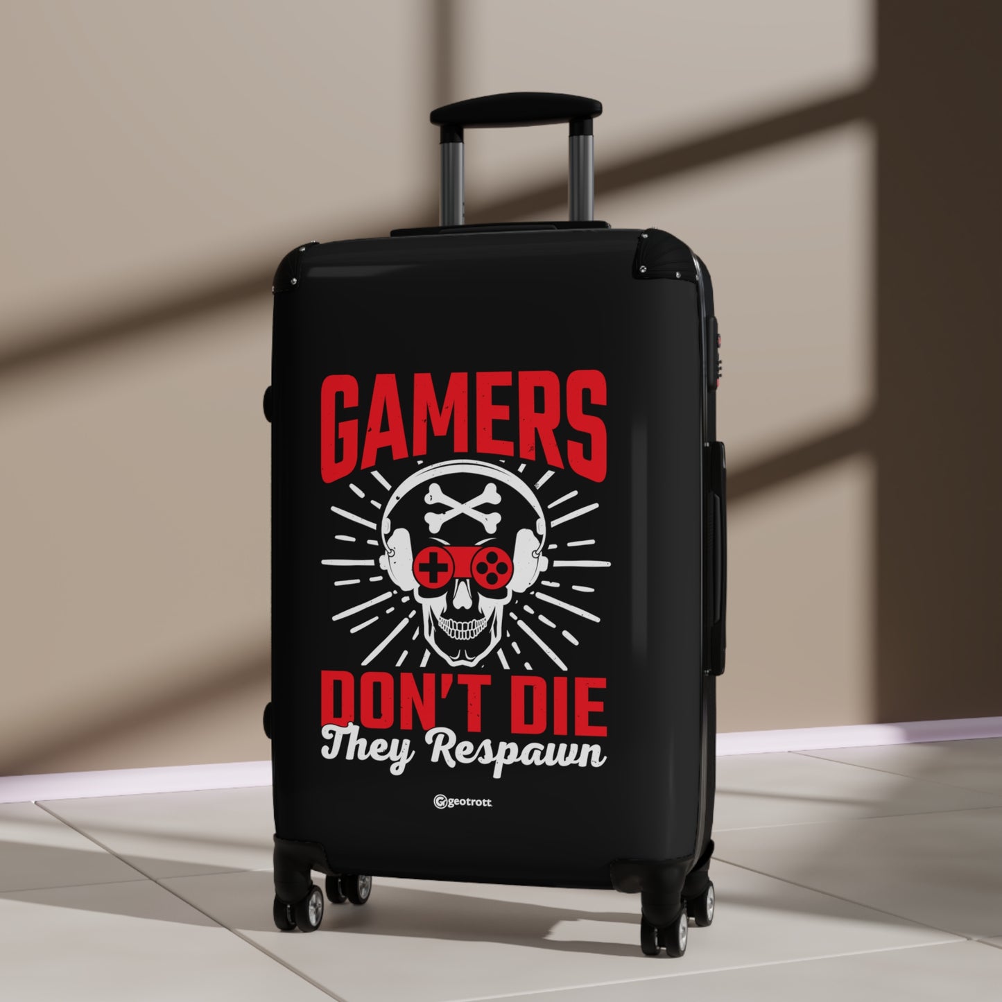 Gamers don't die they Respawn Gamer Gaming Suitcase-Bags-Geotrott