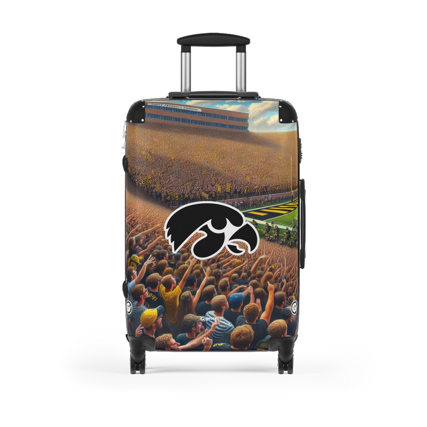 Iowa University Hawkeyes College Football Team Luggage Bag Rolling Suitcase Spinner