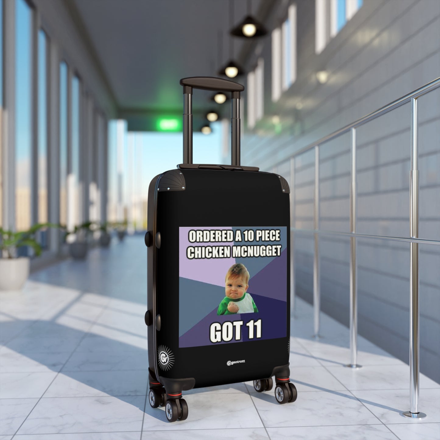Success Kid Ordered a 10 Piece Chicken Mc Nugget Got 11 MEME Funny Inspirational Luggage Bag Rolling Suitcase Spinner