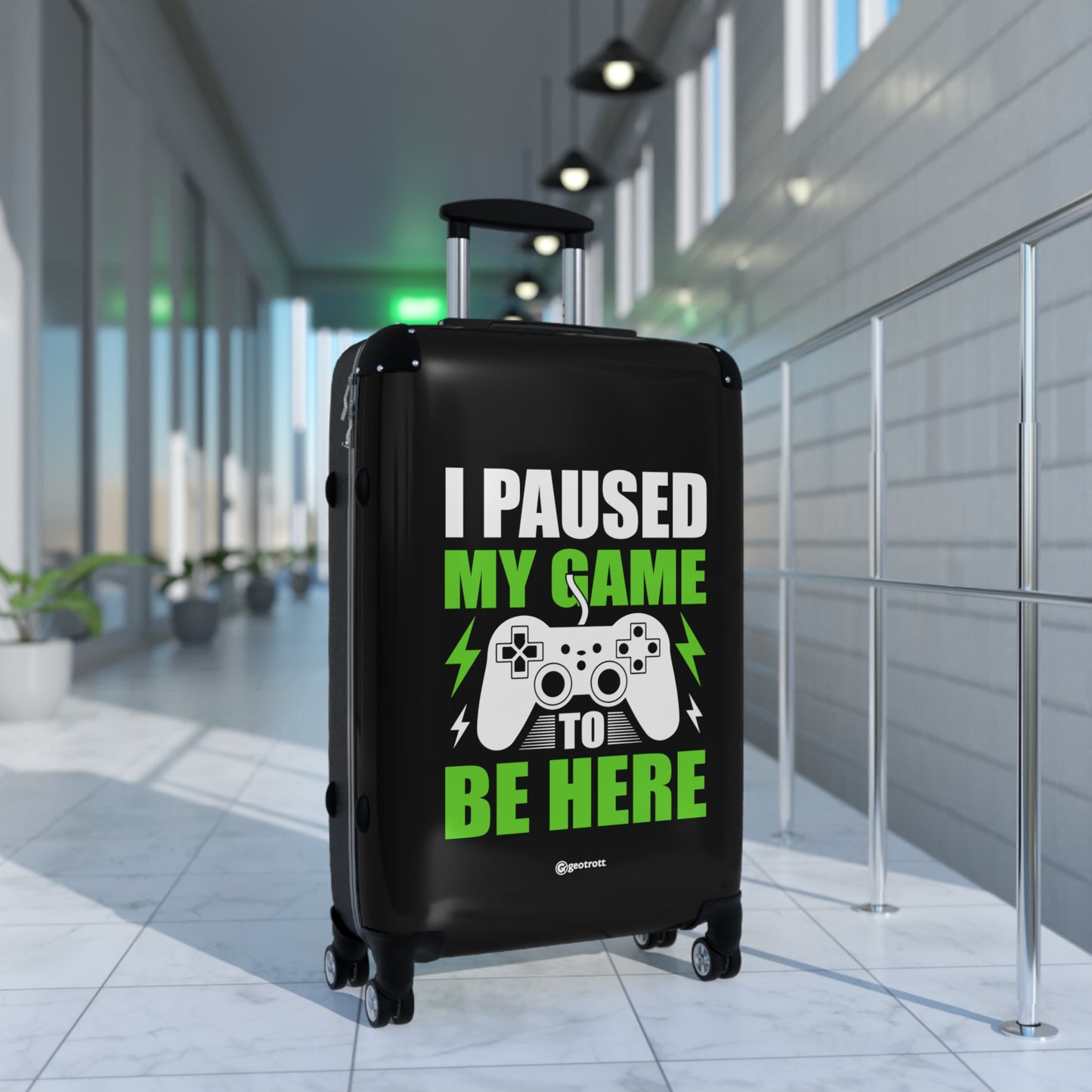 I Paused my Game to be Here 2 Gamer Gaming Suitcase-Bags-Geotrott