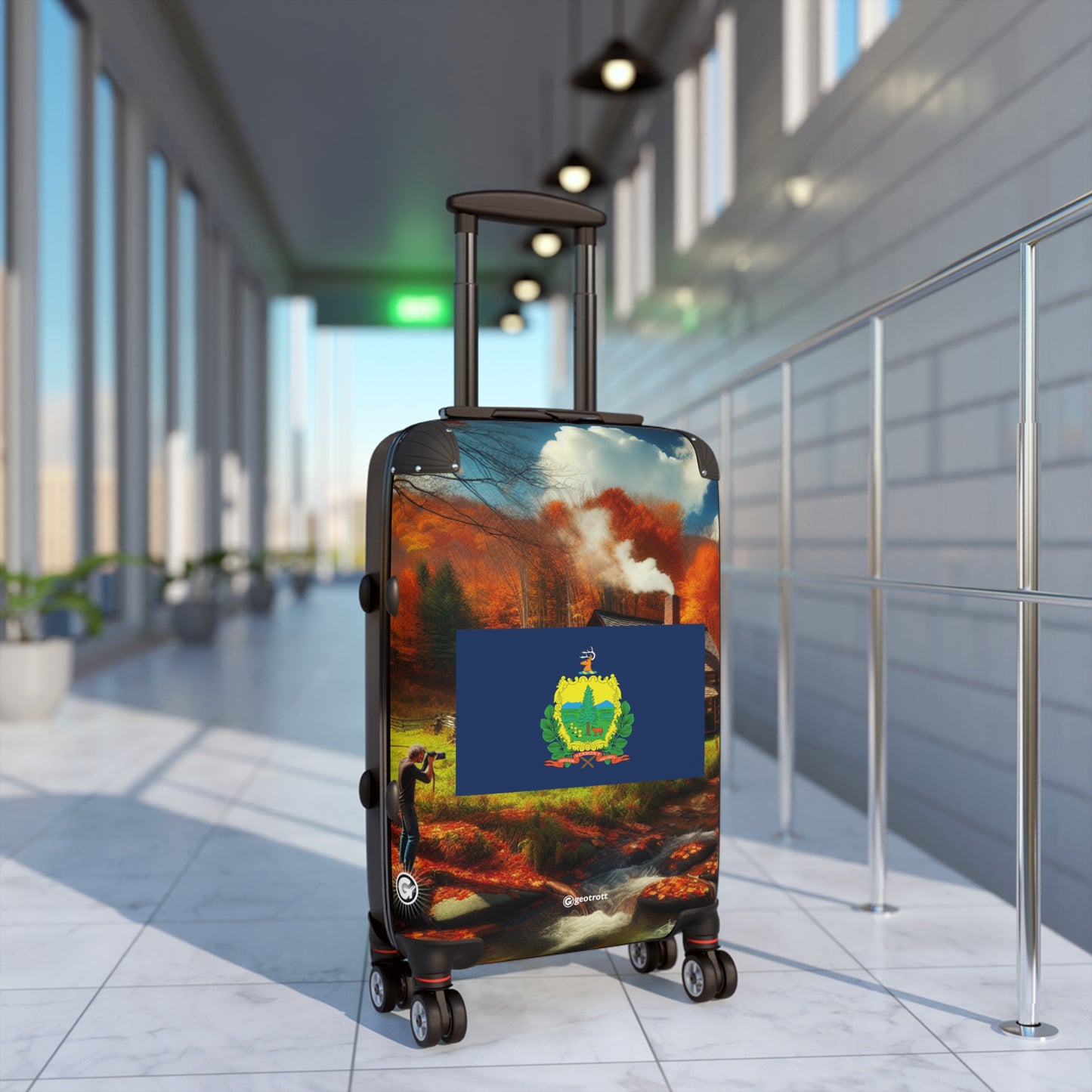 Vermont USA STATE FLAGS Luggage Bag Rolling Suitcase Spinner