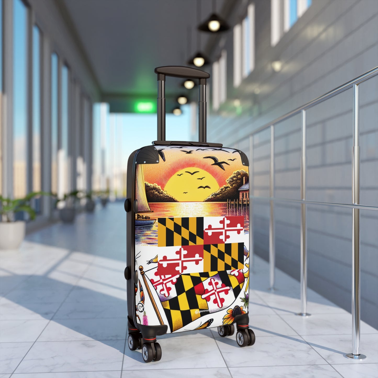 Maryland Usa State Flags Luggage Bag Rolling Suitcase Spinner