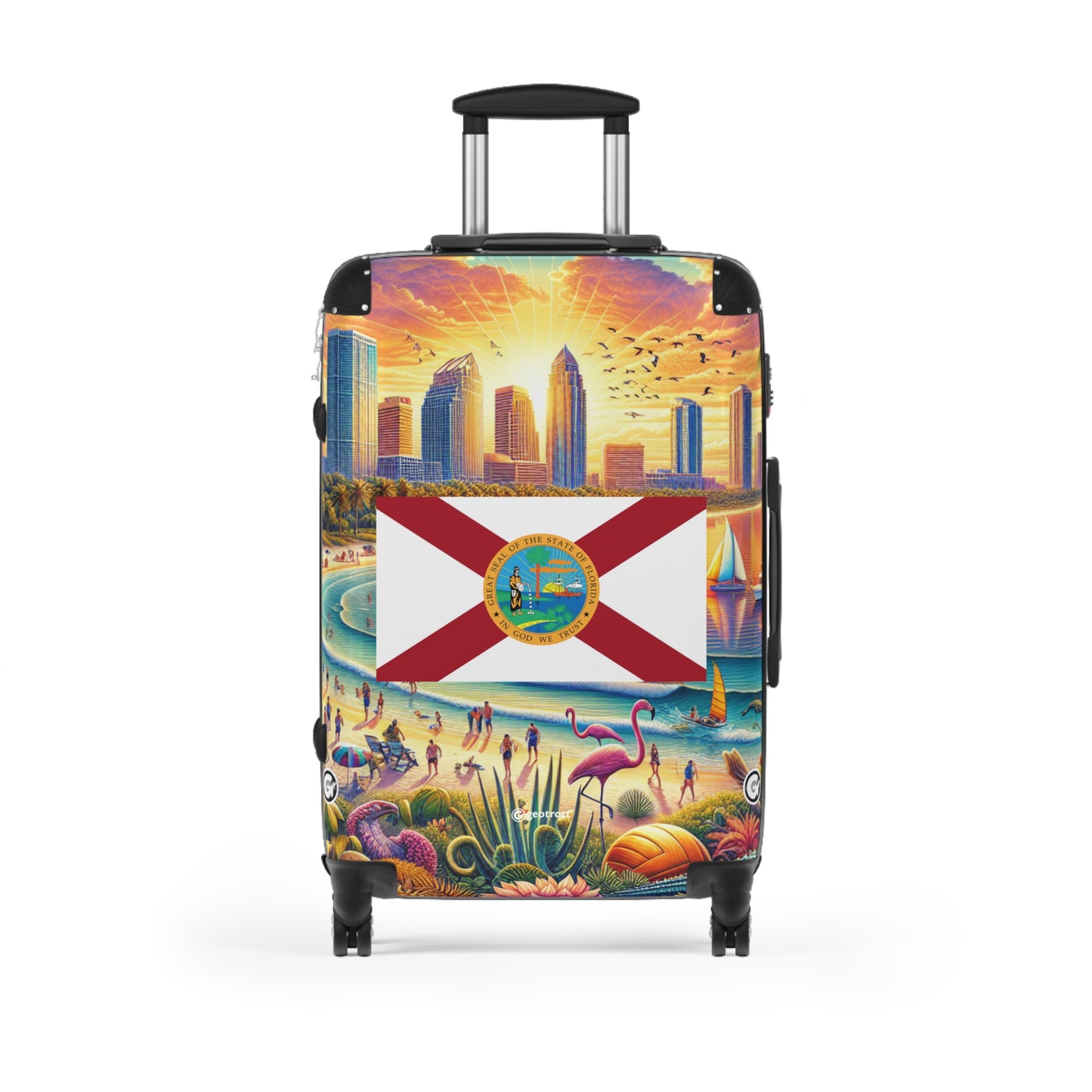 Florida Usa State Flags Luggage Bag Rolling Suitcase Spinner