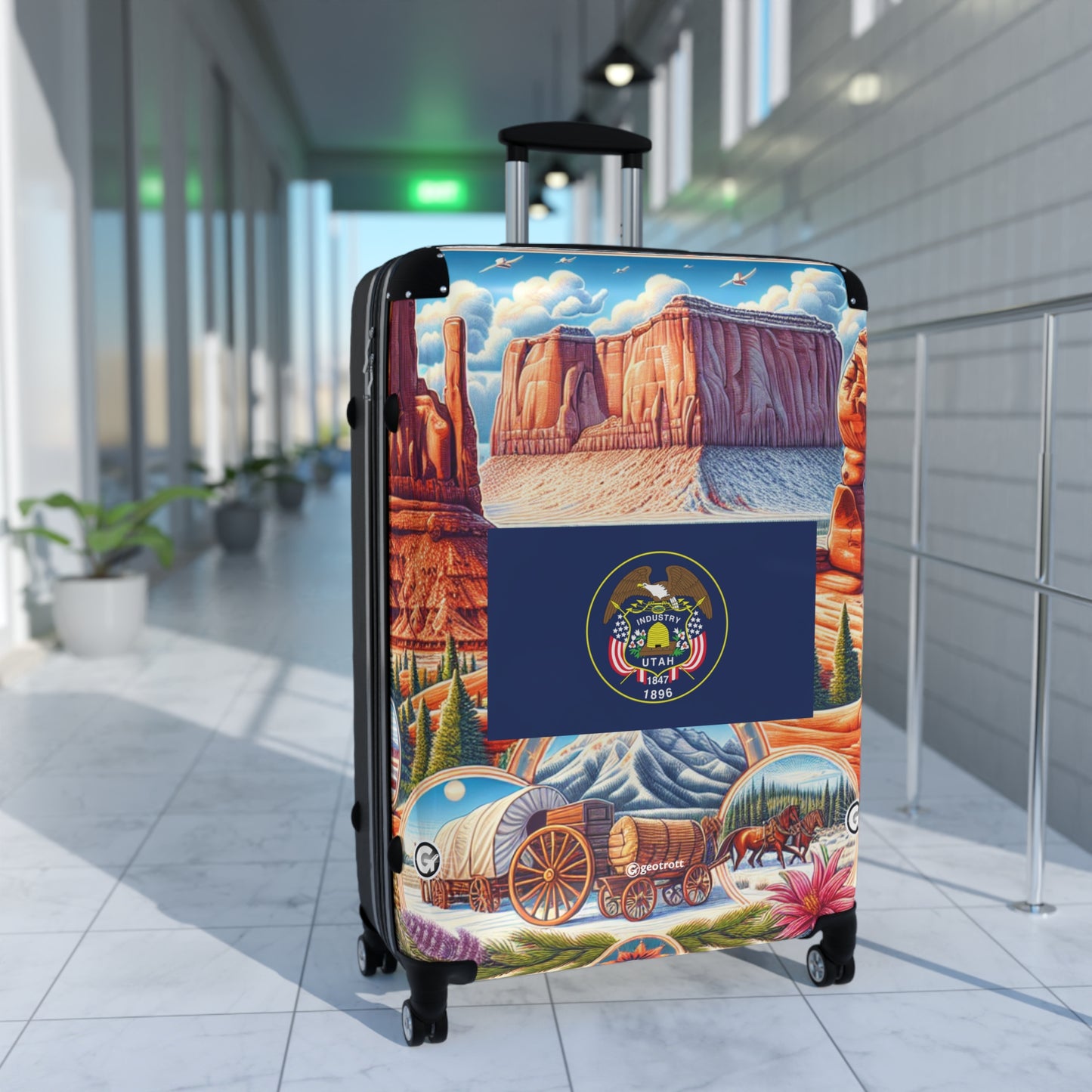 Utah USA STATE FLAGS Luggage Bag Rolling Suitcase Spinner