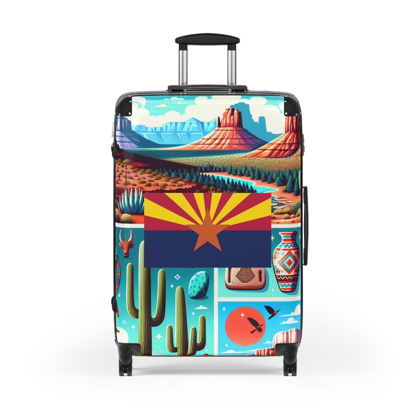 Arizona Usa State Flags Luggage Bag Rolling Suitcase Spinner
