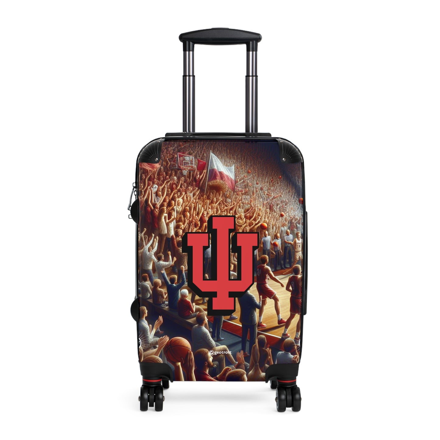 Indiana University Hoosiers Men'S Basketball College Team Luggage Bag Rolling Suitcase Spinner