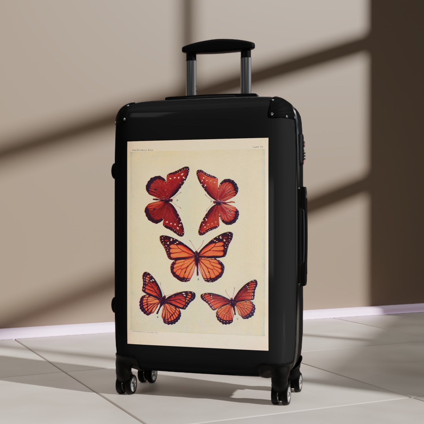 The Butterfly Book Butterflies Macrolepidopteran Rhopalocera Red Lepidoptera Black Cabin Suitcase Rolling Luggage