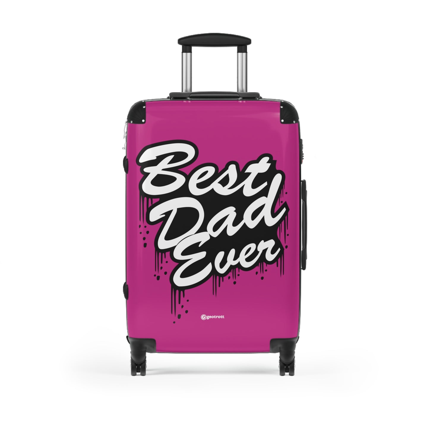 Best Dad Ever Pink Emotive Inspirational Fathers Day Luggage Bag Rolling Suitcase Spinner