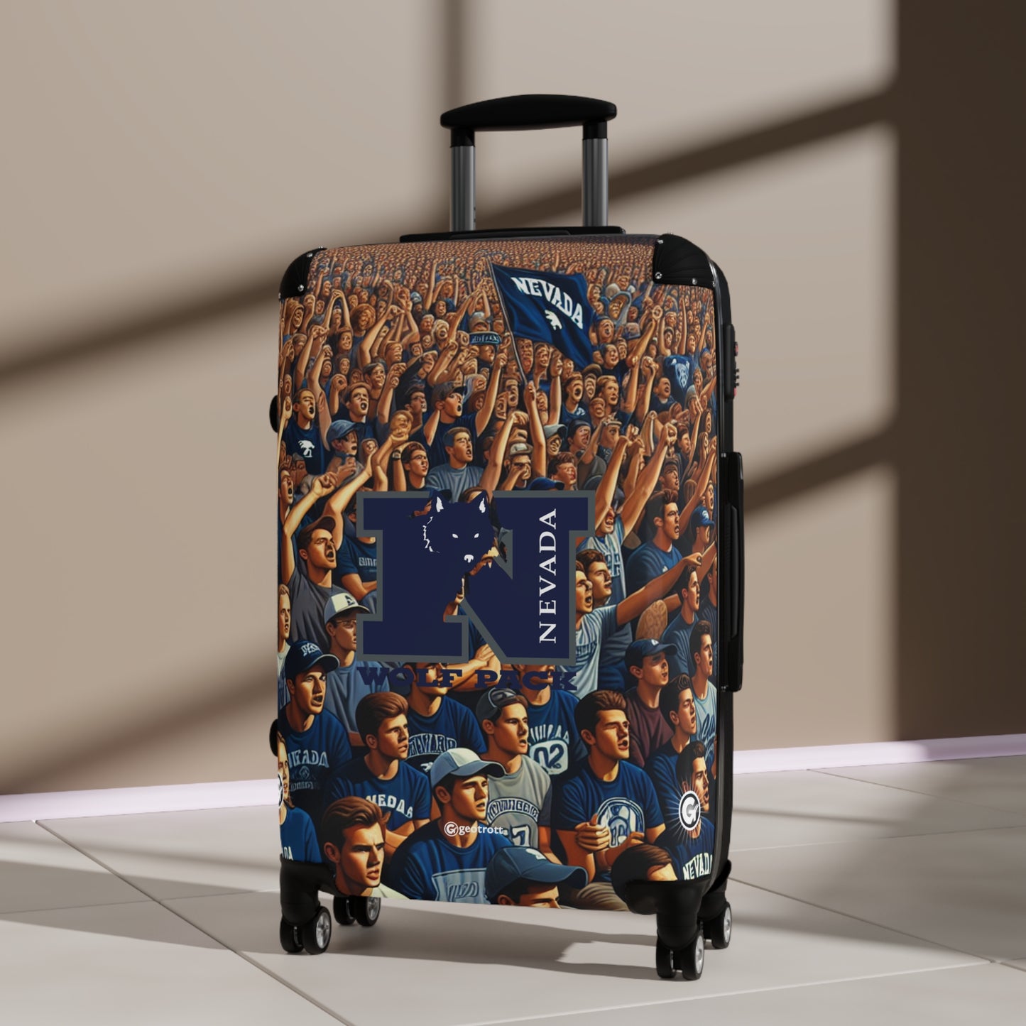 University Of Nevada Wolf Pack College Football Team Luggage Bag Rolling Suitcase Spinner