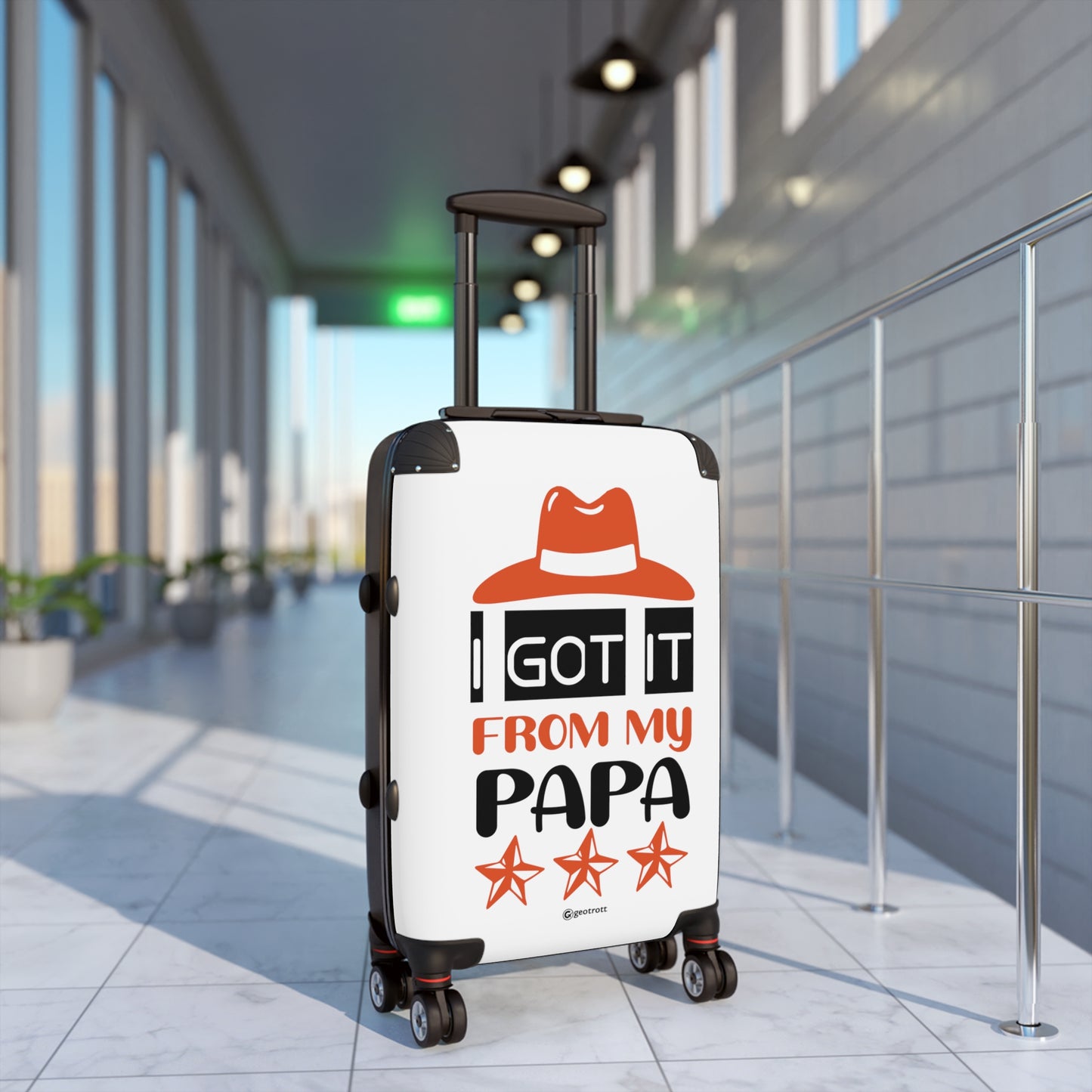 I Got It From My Papa Emotive Inspirational Fathers Day Luggage Bag Rolling Suitcase Spinner