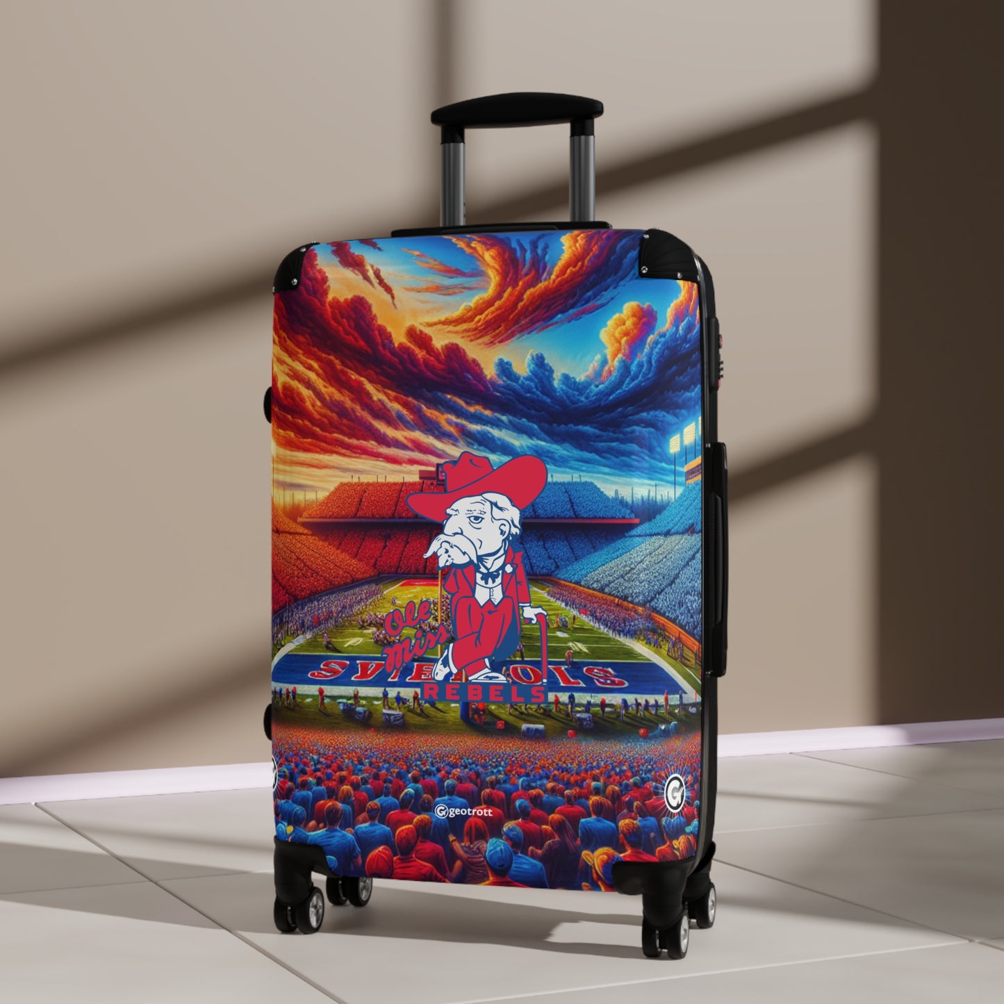 Mississippi Ole Miss Rebel College Team Luggage Bag Rolling Suitcase Spinner