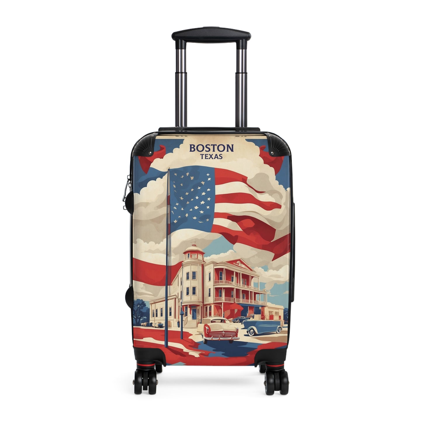 Boston, Texas: A Patriotic Postcard Vintage Travel Poster Art, Small Town Americana Nostalgia Vintage Travel Poster