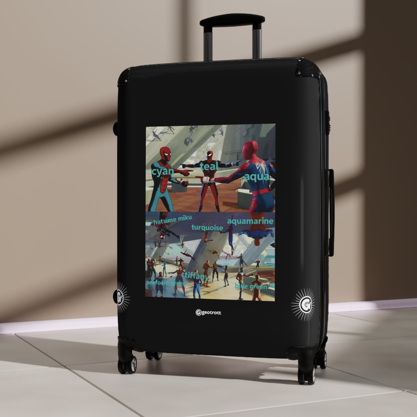 Spiderman Pointing Three Jokes MEME Funny Inspirational Luggage Bag Rolling Suitcase Spinner