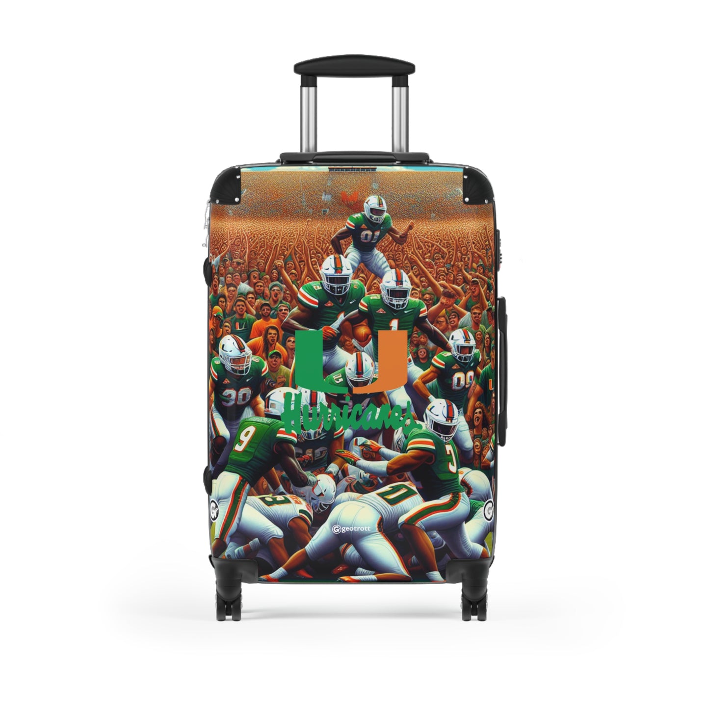 University Of Miami Hurricanes College Football Team Bag Rolling Suitcase Spinner