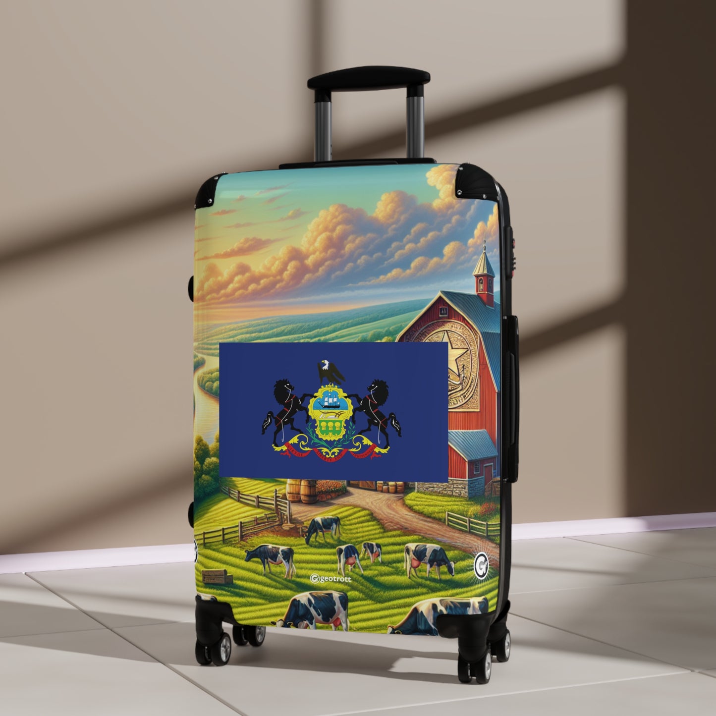 Pennsylvania Usa State Flags Luggage Bag Rolling Suitcase Spinner