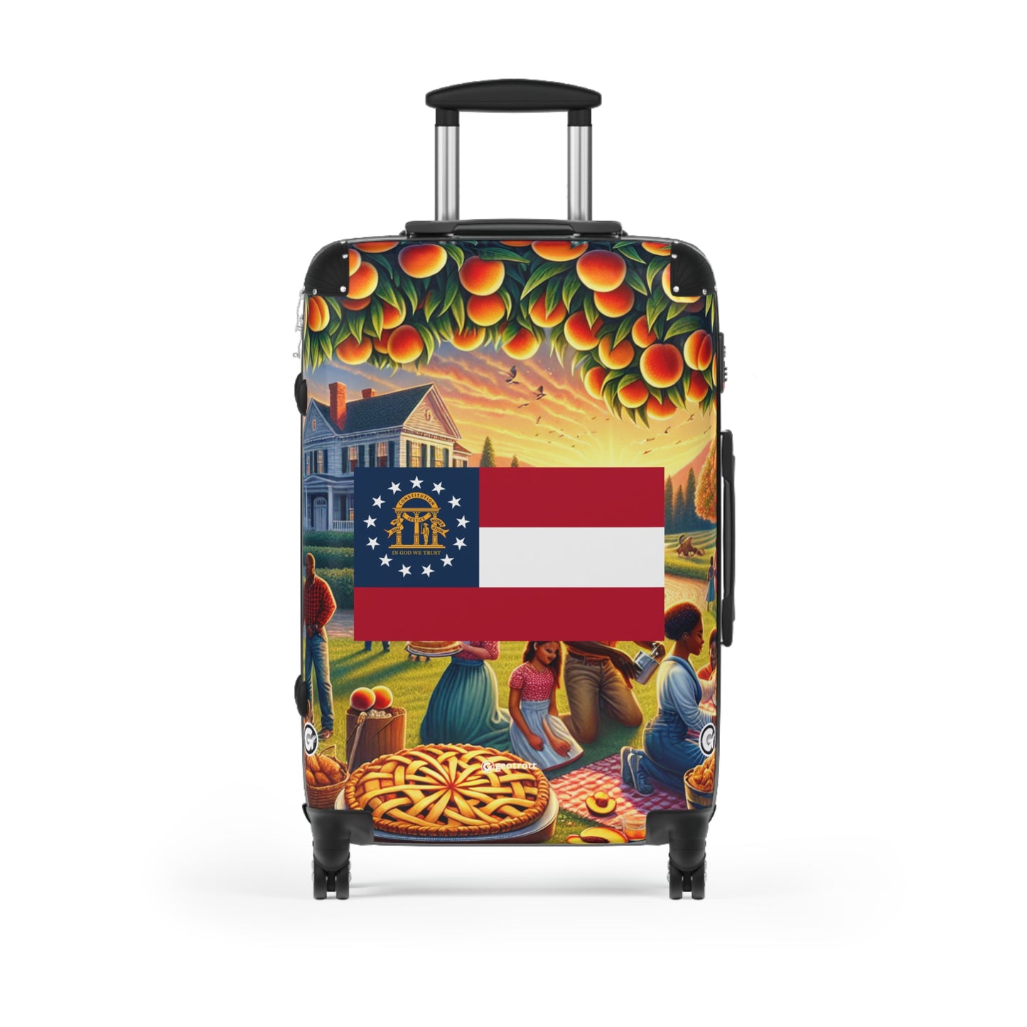 Georgia Usa State Flags Luggage Bag Rolling Suitcase Spinner