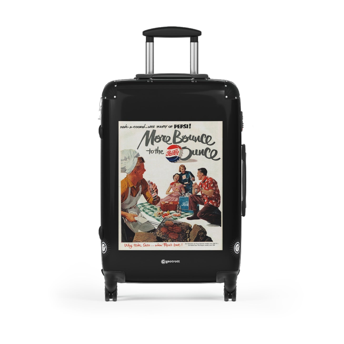 More Bounce To The Ounce Drink Pepsi Cola Vintage Posters Retro Ad Luggage Bag Rolling Suitcase Spinner