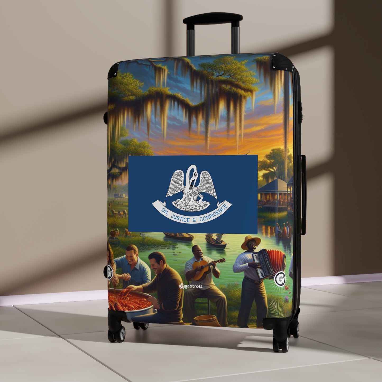 Louisiana Usa State Flags Luggage Bag Rolling Suitcase Spinner