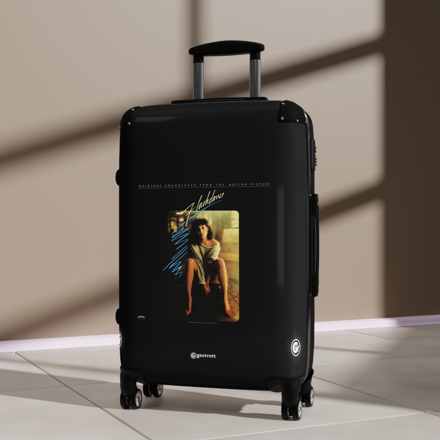 Flashdance Movie Soundtrack Eighties Music Album Luggage Bag Rolling Suitcase Spinner