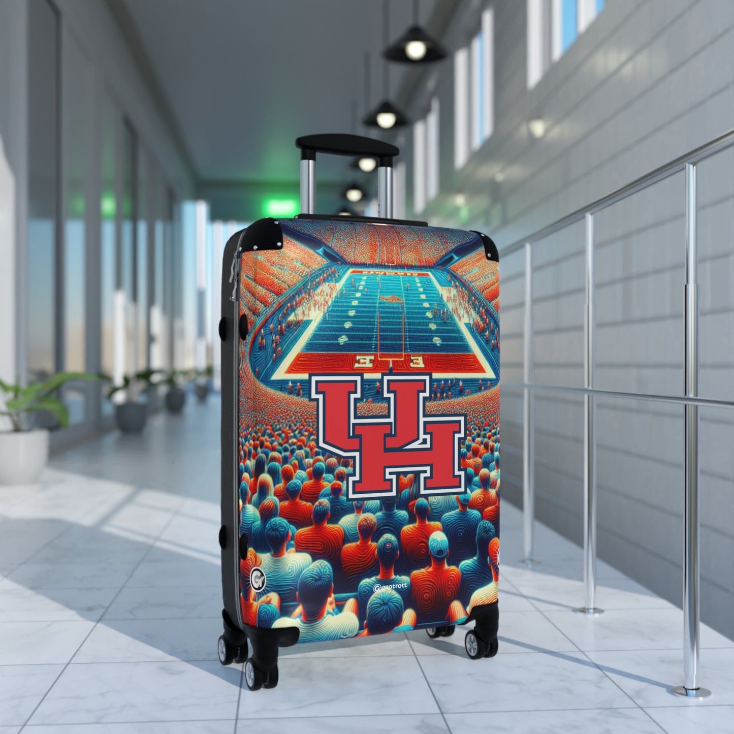 University Of Houston Cougars Shasta College Team Luggage Bag Rolling Suitcase Spinner