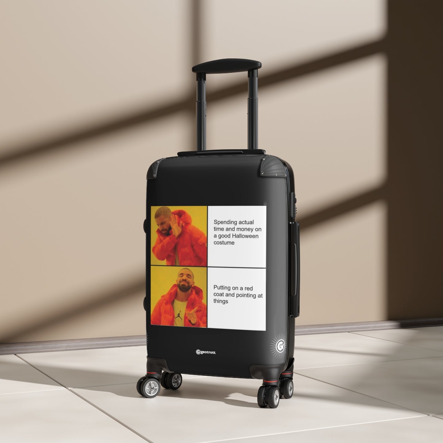 Drake Rapper Halloween Costume MEME Funny Inspirational Luggage Bag Rolling Suitcase Spinner
