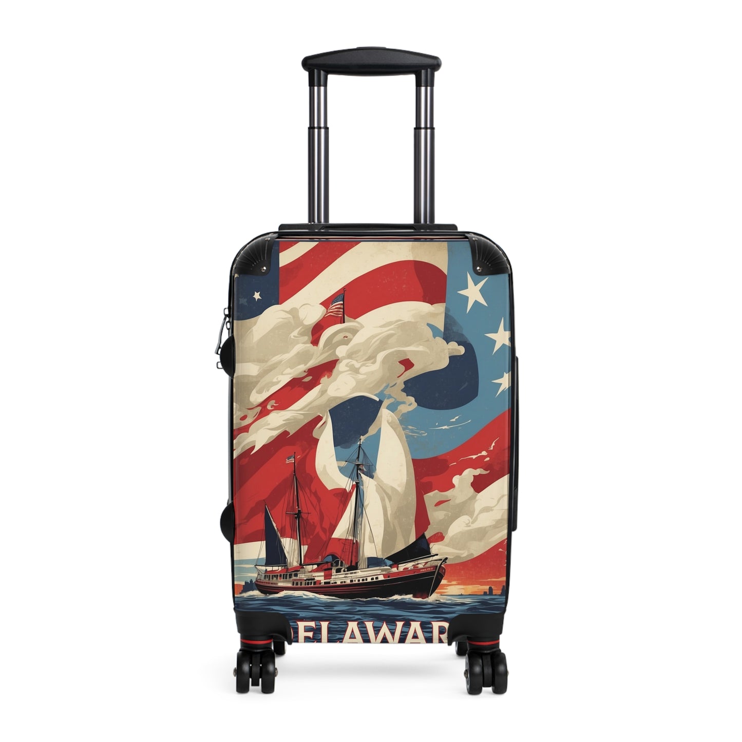 Delaware'S Maritime Pride: Vintage Travel Poster, Patriotic Tall Ship Artwork Vintage Travel Poster
