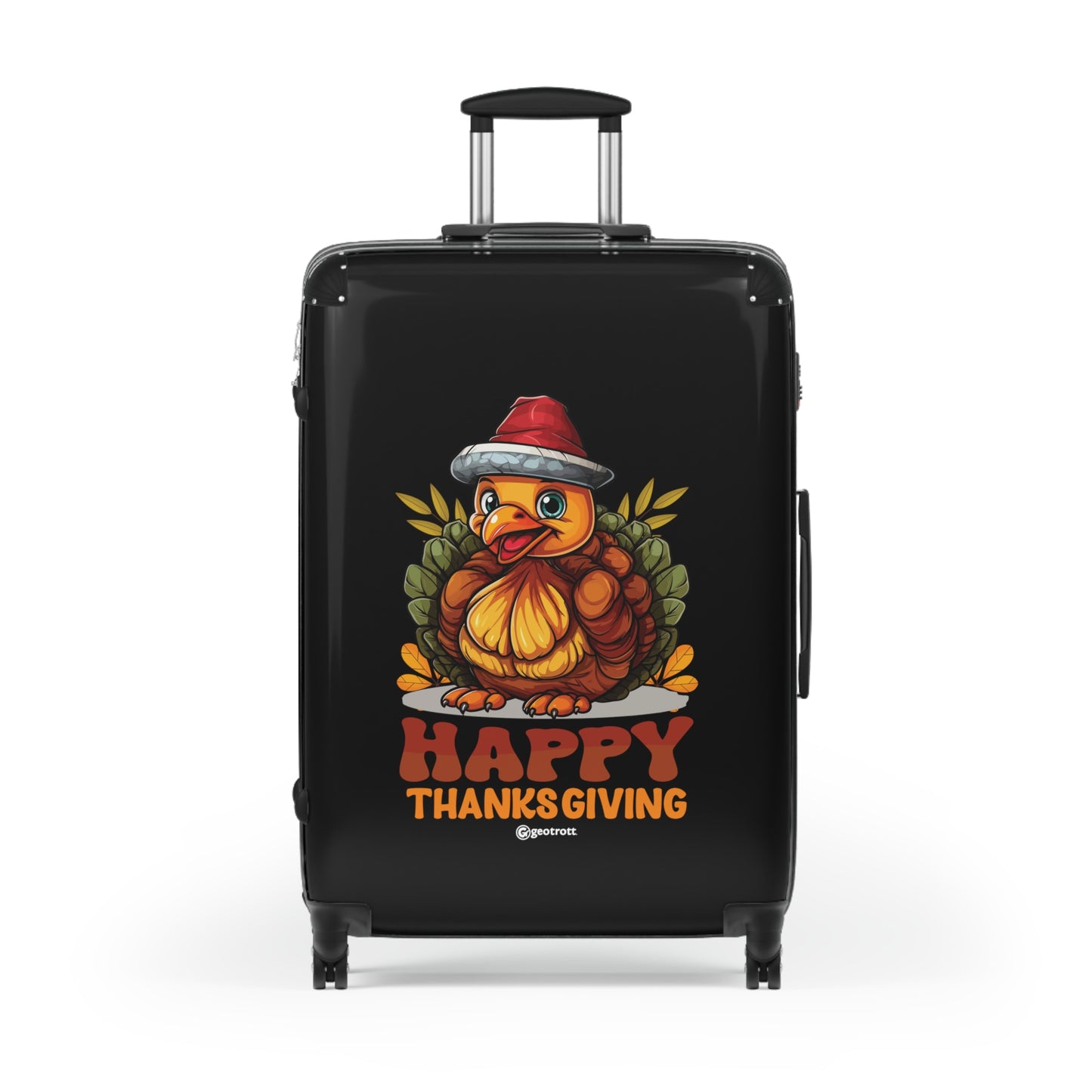 Happy Thanksgiving Cute Turkey Thanksgiving Season Luggage Bag Rolling Suitcase Spinner