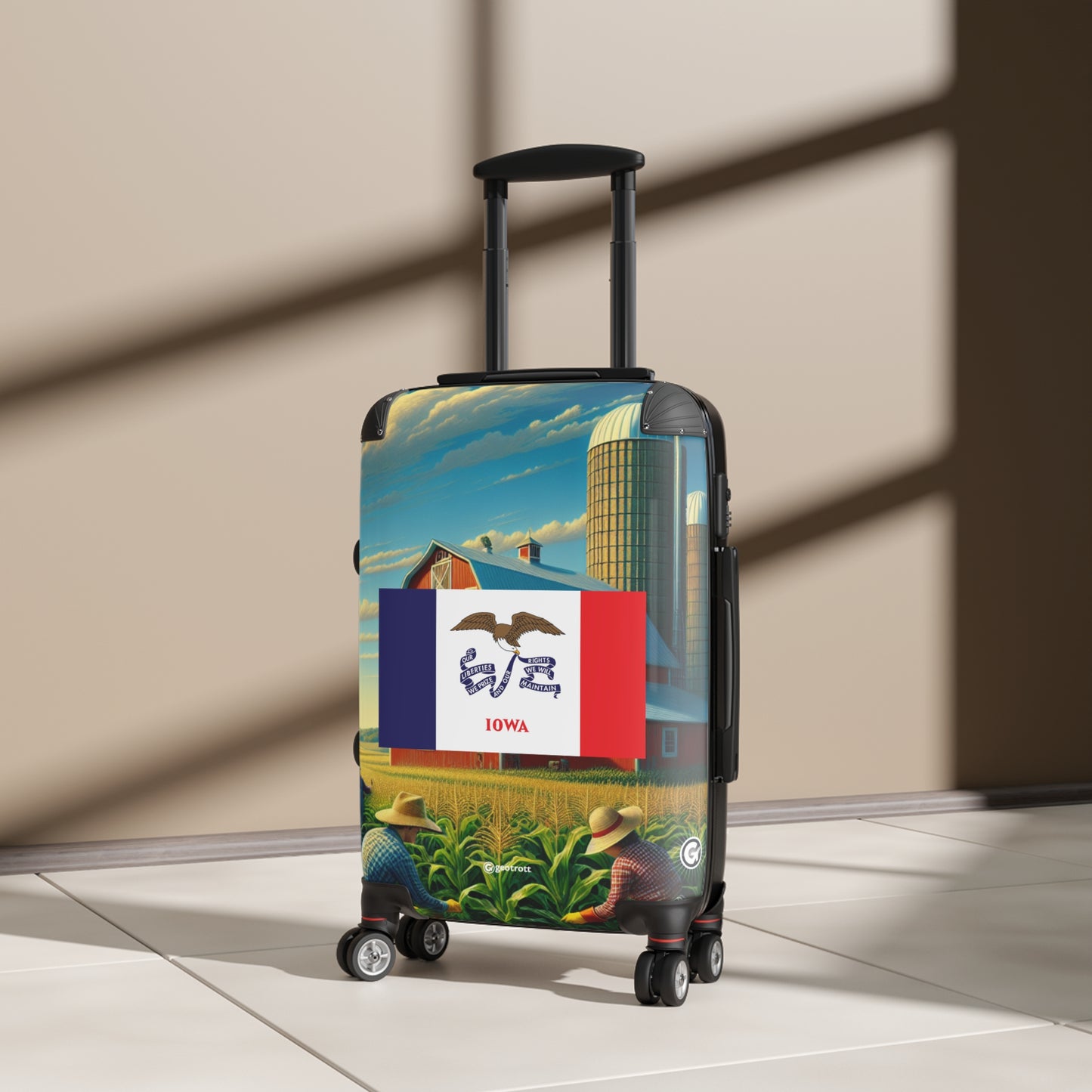 Iowa Usa State Flags Luggage Bag Rolling Suitcase Spinner