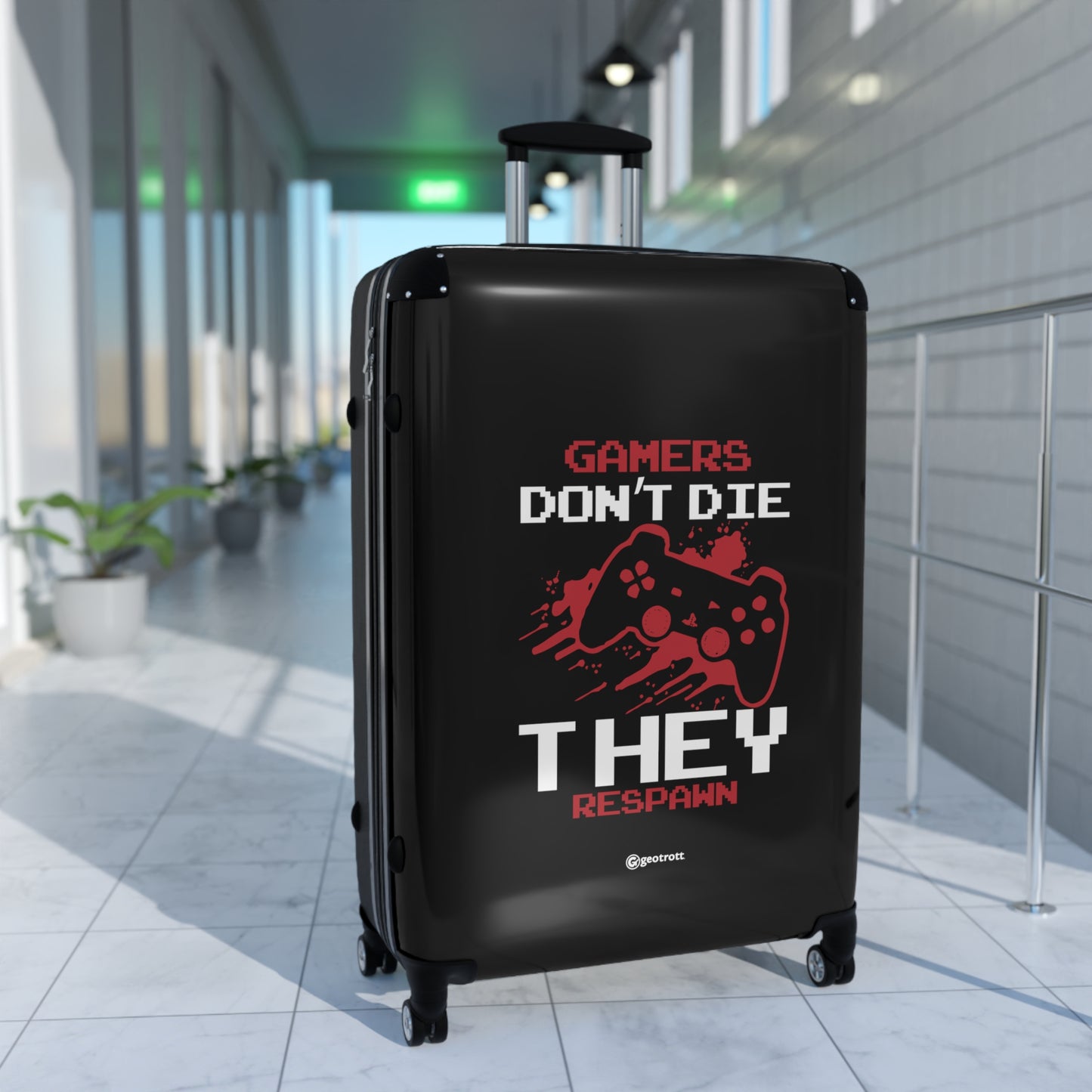 Gamers don't Die they Respawn 2 Gamer Gaming Suitcase-Bags-Geotrott