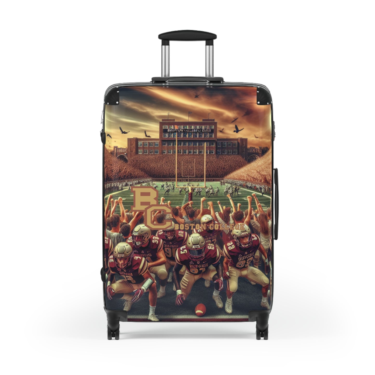 Boston College Eagles Football Team Luggage Bag Rolling Suitcase Spinner