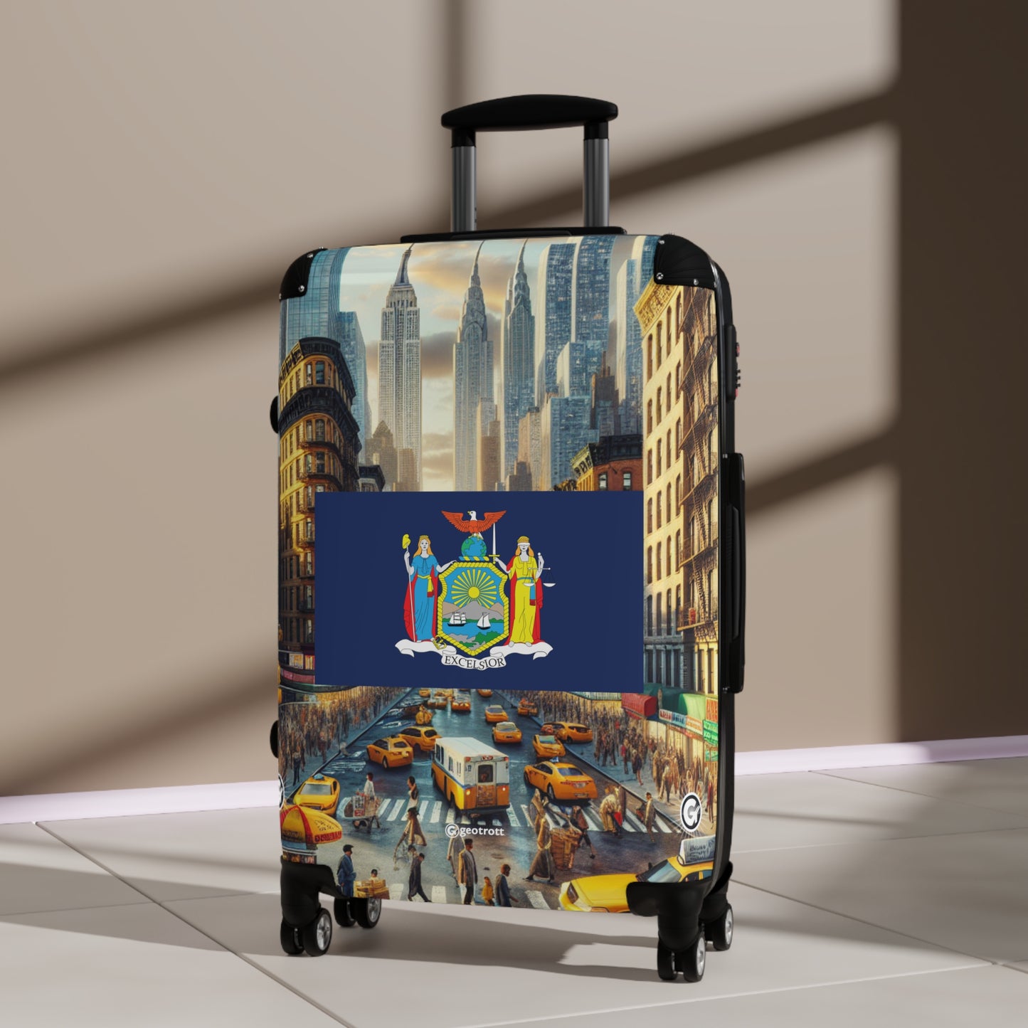 New York USA STATE FLAGS Luggage Bag Rolling Suitcase Spinner