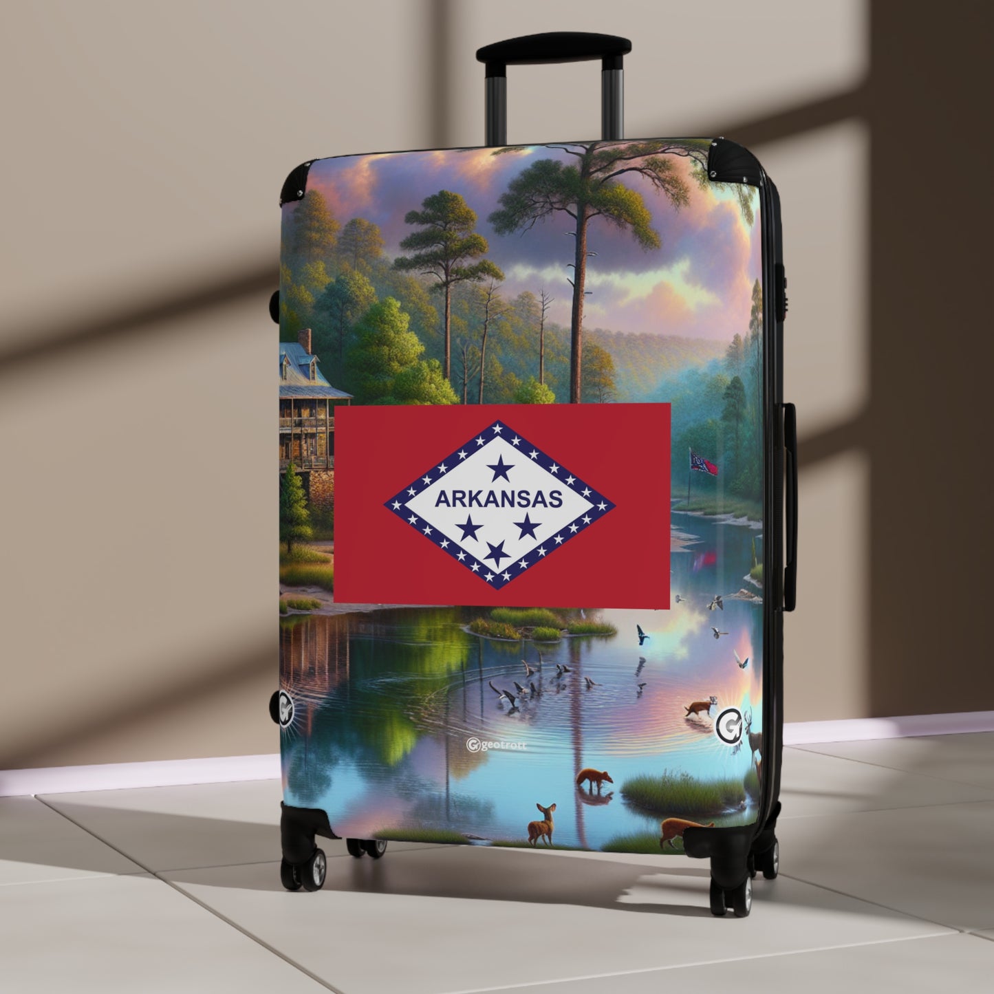 Arkansas Usa State Flags Luggage Bag Rolling Suitcase Spinner