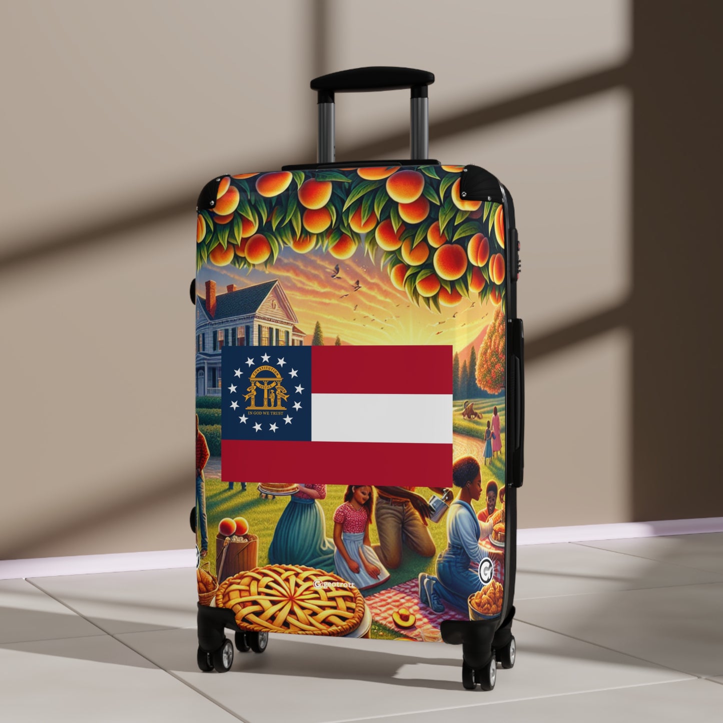 Georgia Usa State Flags Luggage Bag Rolling Suitcase Spinner