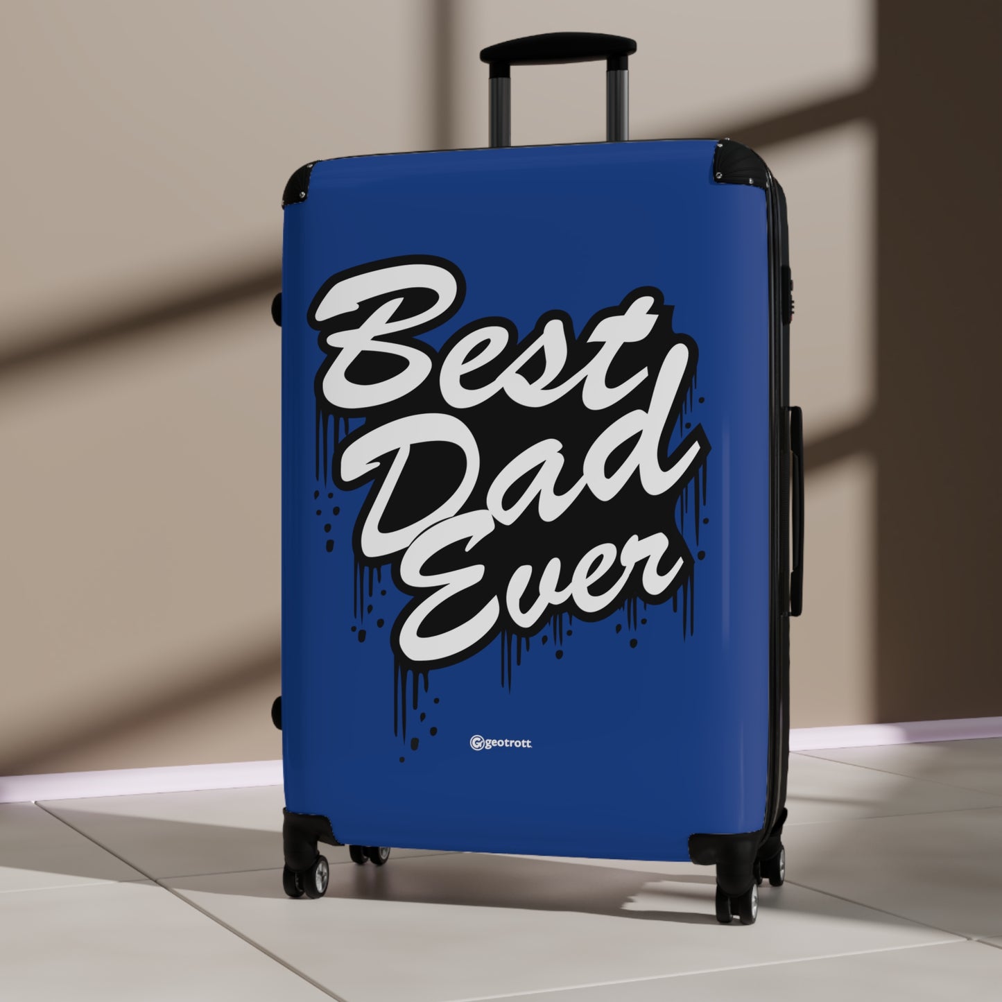Best Dad Ever Blue Emotive Inspirational Fathers Day Luggage Bag Rolling Suitcase Spinner