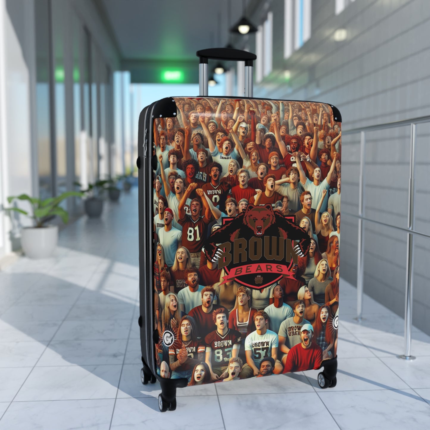 Brown Bears Brown University American Football University College Teams Luggage Bag Rolling Suitcase Spinner