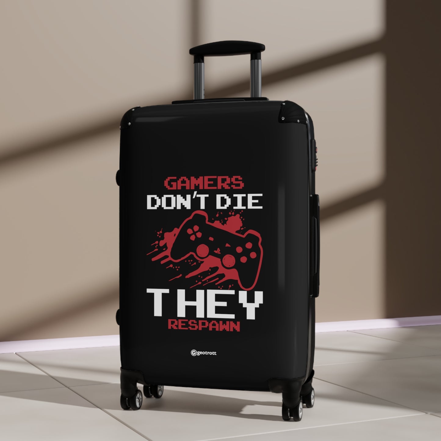 Gamers don't Die they Respawn 2 Gamer Gaming Suitcase-Bags-Geotrott