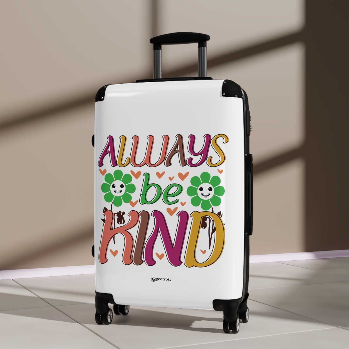 Always Be Kind Emotive Inspirational Luggage Bag Rolling Suitcase Spinner