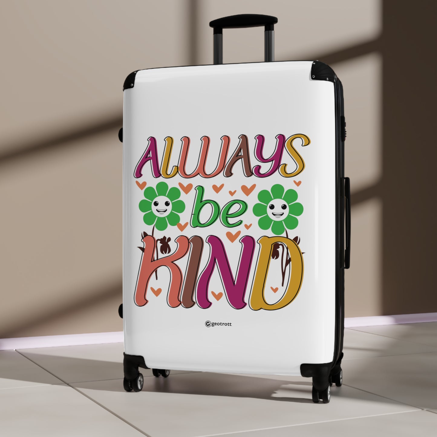Always Be Kind Emotive Inspirational Luggage Bag Rolling Suitcase Spinner