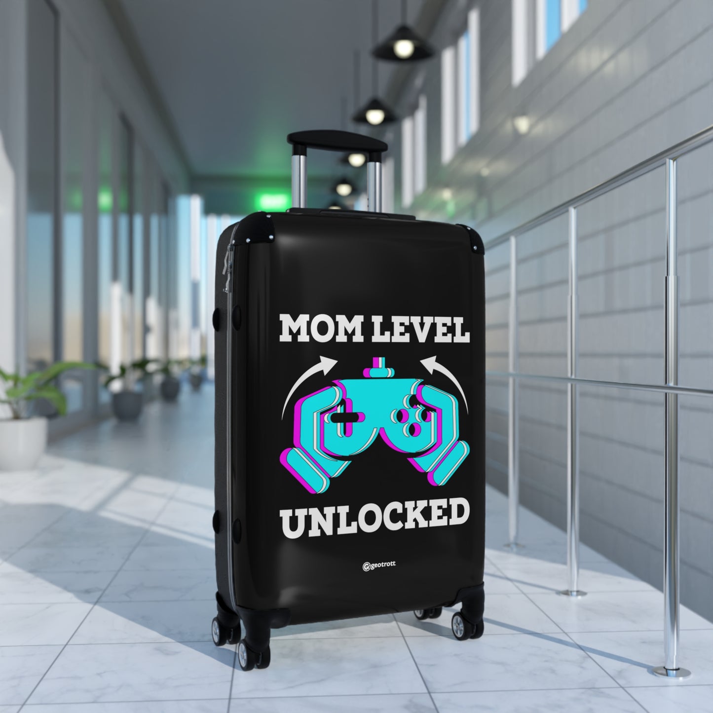 Mom Level Unlocked Gamer Gaming Suitcase