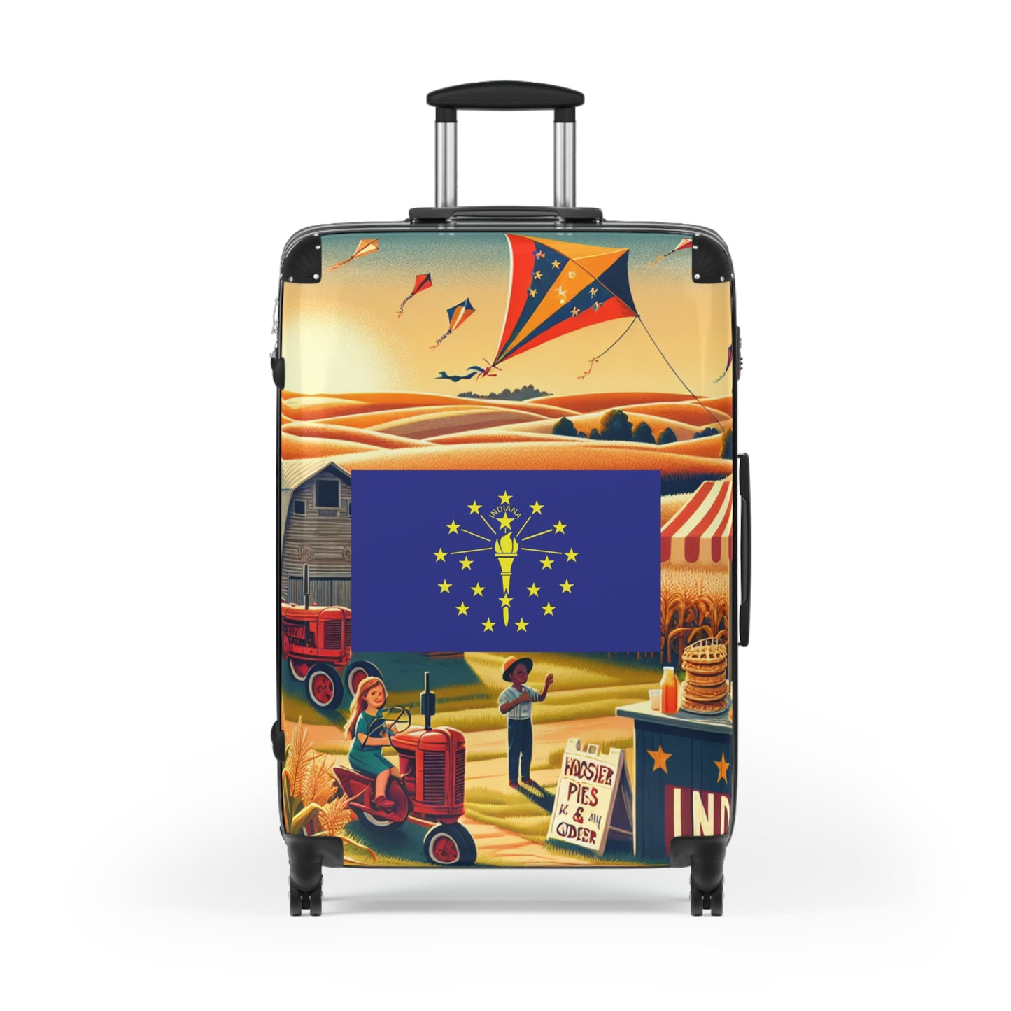Indiana Usa State Flags Luggage Bag Rolling Suitcase Spinner