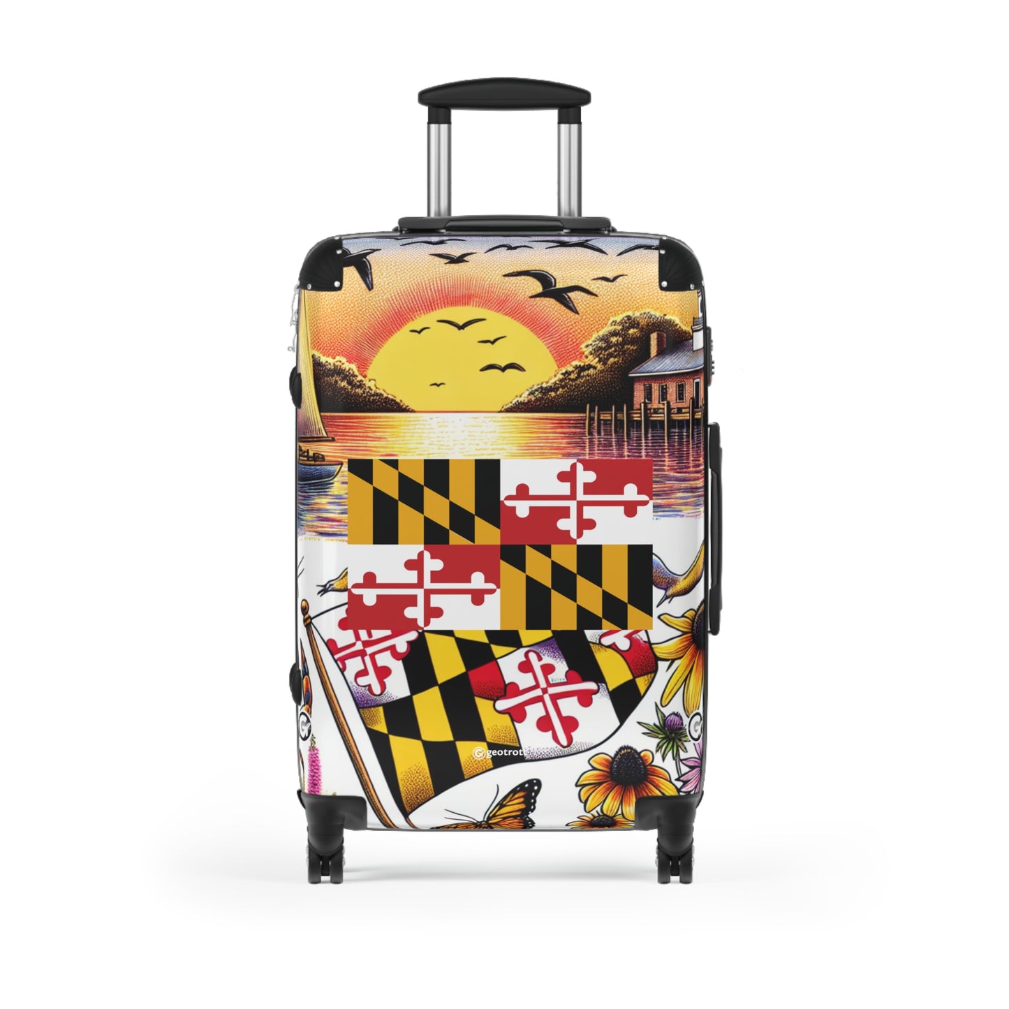 Maryland Usa State Flags Luggage Bag Rolling Suitcase Spinner