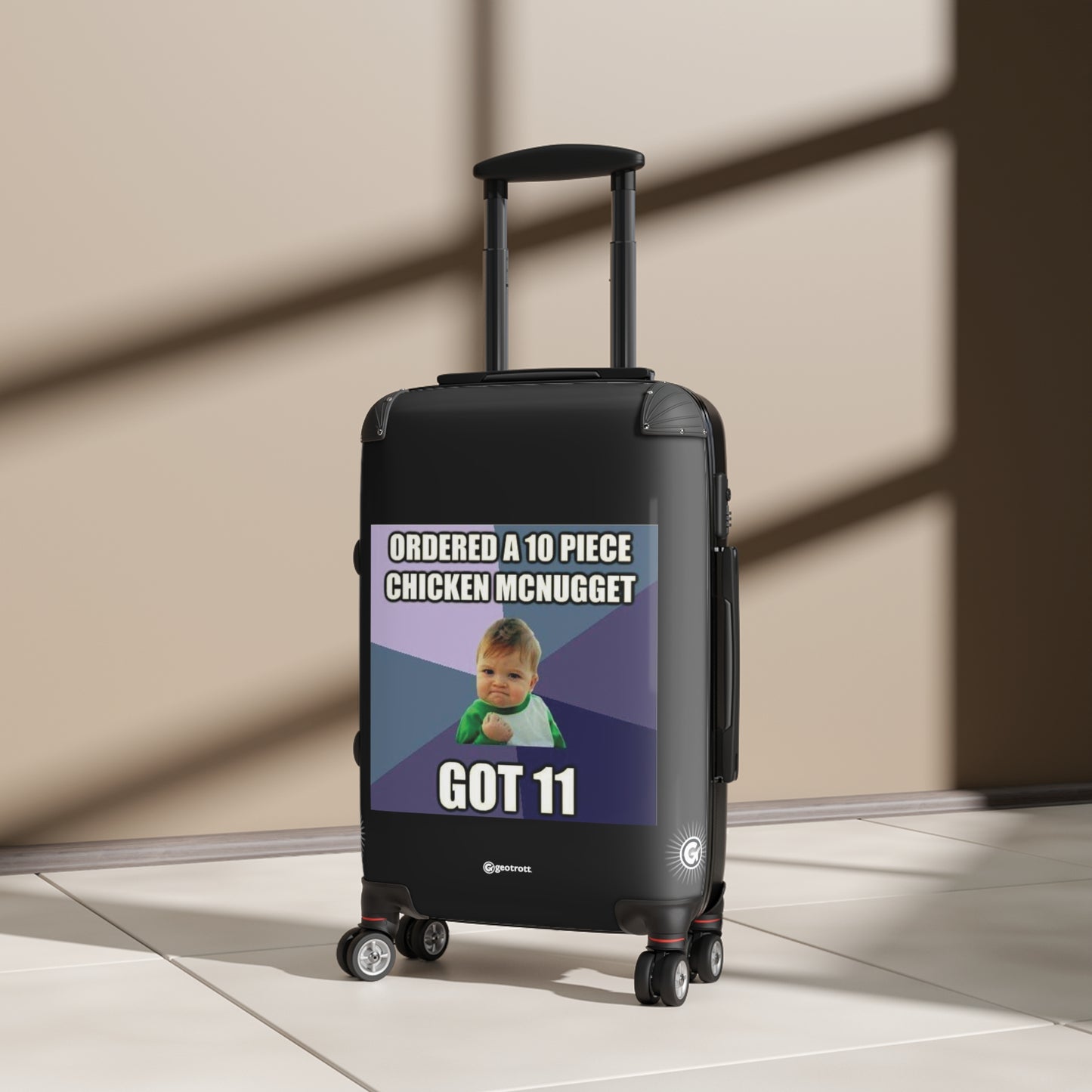 Success Kid Ordered a 10 Piece Chicken Mc Nugget Got 11 MEME Funny Inspirational Luggage Bag Rolling Suitcase Spinner
