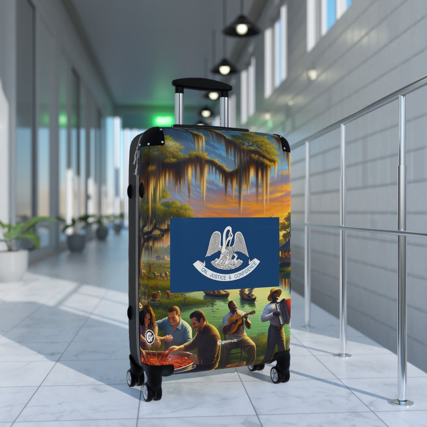 Louisiana Usa State Flags Luggage Bag Rolling Suitcase Spinner
