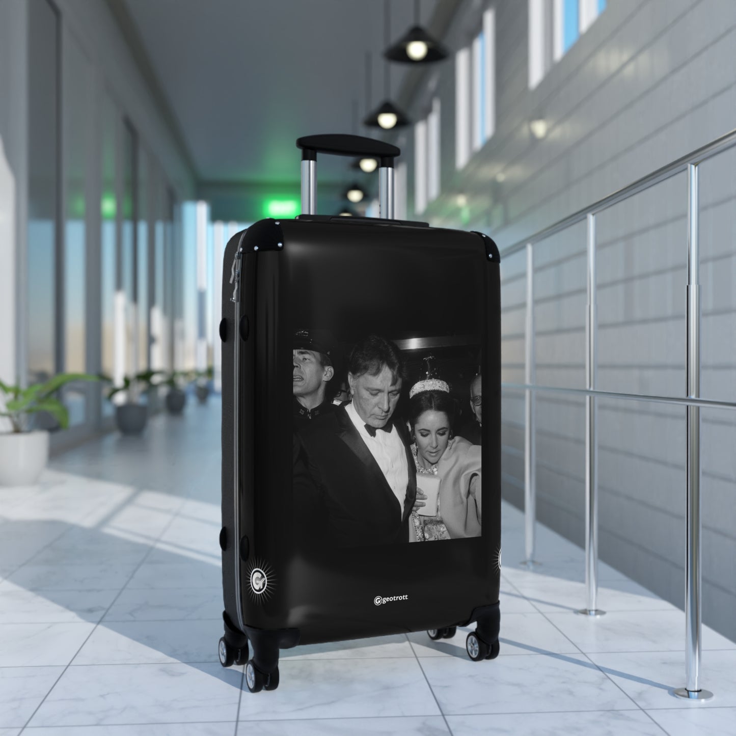 Elizabeth Taylor And Richard Burton En Route To Hotel 20Th Century Photos Luggage Bag Rolling Suitcase Spinner