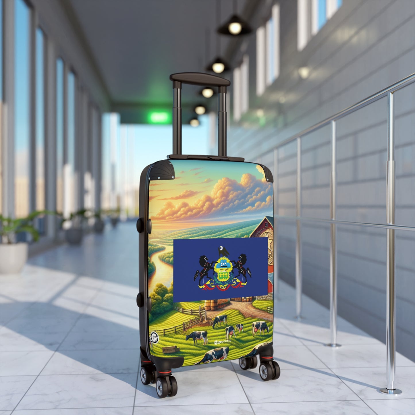 Pennsylvania Usa State Flags Luggage Bag Rolling Suitcase Spinner